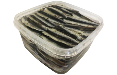 The European anchovy (hamsa) filets without skin slightly salted in oil, 600 g