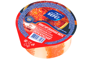 Имитированная икра слабосоленая в сливочном соусе ароматизированная «Икра красная», 200 г